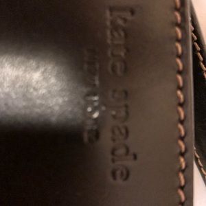Black leather Kate Spade bucket bag